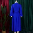 thumbnail image 5 of AURA Plus Size Women Winter Half High Collar Long Sleeve Waist Belt Swing Midi Dress Elegant Slim Fit Gown, 5 of 10