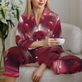 thumbnail image 6 of Daiia Surreal Pink Headphones for Women's Long-Sleeved Pajama Set – Soft & Comfortable Sleepwear Button-Up Pajamas Cozy Lounge Wear-Large, 6 of 7