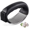 thumbnail image 1 of Prensa de ajo Rocker, 2 en 1 multifuncional, trituradora de ajo, picadora de ajo de acero inoxidable, picadora, molinillo, cortador, utensilio de cocina (negro) oso de fresa Hogar, 1 of 4