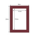 thumbnail image 2 of Maroon Acid Free 16x20 Picture Frame Mats with White Core Bevel Cut for 12x18 Pictures - Fits 16x20, 2 of 2
