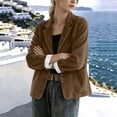thumbnail image 5 of Homenesgenics Corduroy Blazers for Women Plus Size Fall/Winter Lapel Button Oversized Loose-Fit Comfortable Business Casual with Shoulder Pads Brown L, 5 of 7