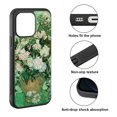 thumbnail image 2 of WIRESTER Shockproof Soft Rubber Cover Case for Apple iPhone 15 Pro Max 6.7" 2023 (NOT FIT Apple iPhone 15 Pro 6.1" 2023), Vase With Pink Roses By Vincent Van Gogh, 2 of 5
