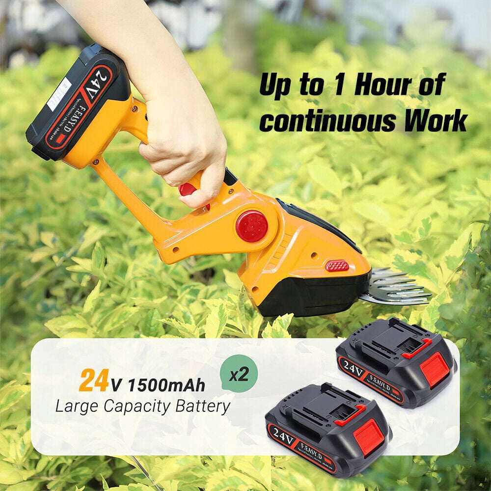 Cordless Hedge Trimmer, 3 in 1 Handheld Electric Grass Trimmer ,  Hedge Shear with 2.0Ah Lithium-Ion Battery for Garden and Lawn Maintenance