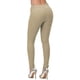 thumbnail image 3 of Pantalones YUEHAO para mujer, vaqueros ajustados elásticos de cintura alta y tiro alto (caqui), 3 of 4