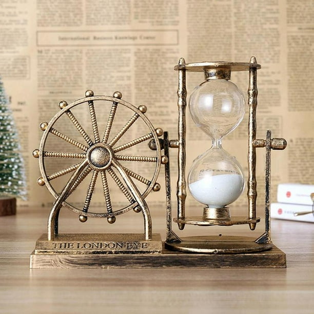 Temporizador de Reloj de ena Incorporada pa Decoración de Oficina Del Dormitorio Del , Oro, 155x65x115mm perfecl Reloj de arena decorativo