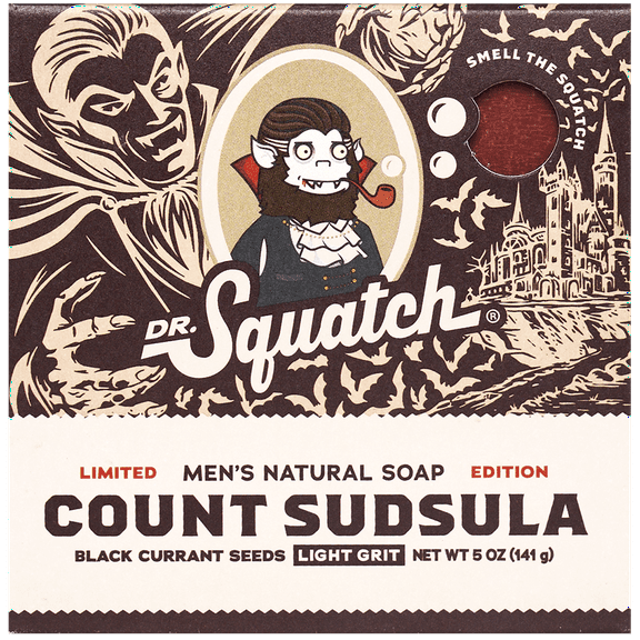 Dr. Squatch Natural Bar Soap for All Skin Types, Count Sudsula, 5 oz