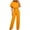 Yellow, variant on Women's Short Sleeve Jumpsuits and Rompers Casual Wide Leg Tie Waist One Piece Summer Overalls Outfit