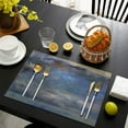 thumbnail image 4 of Modern Abstract Art Table Mats Placemats Set of 4 - Black Blue Grey White, Heat Resistant Washable Table Place Mats - Linen Place Mats for Kitchen Accessories, 4 of 7