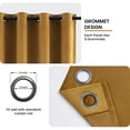 thumbnail image 3 of Top Finel Velvet Blackout Curtains Gold Brown Grommet Curtains 52" x 84", 2 Panels, 3 of 13
