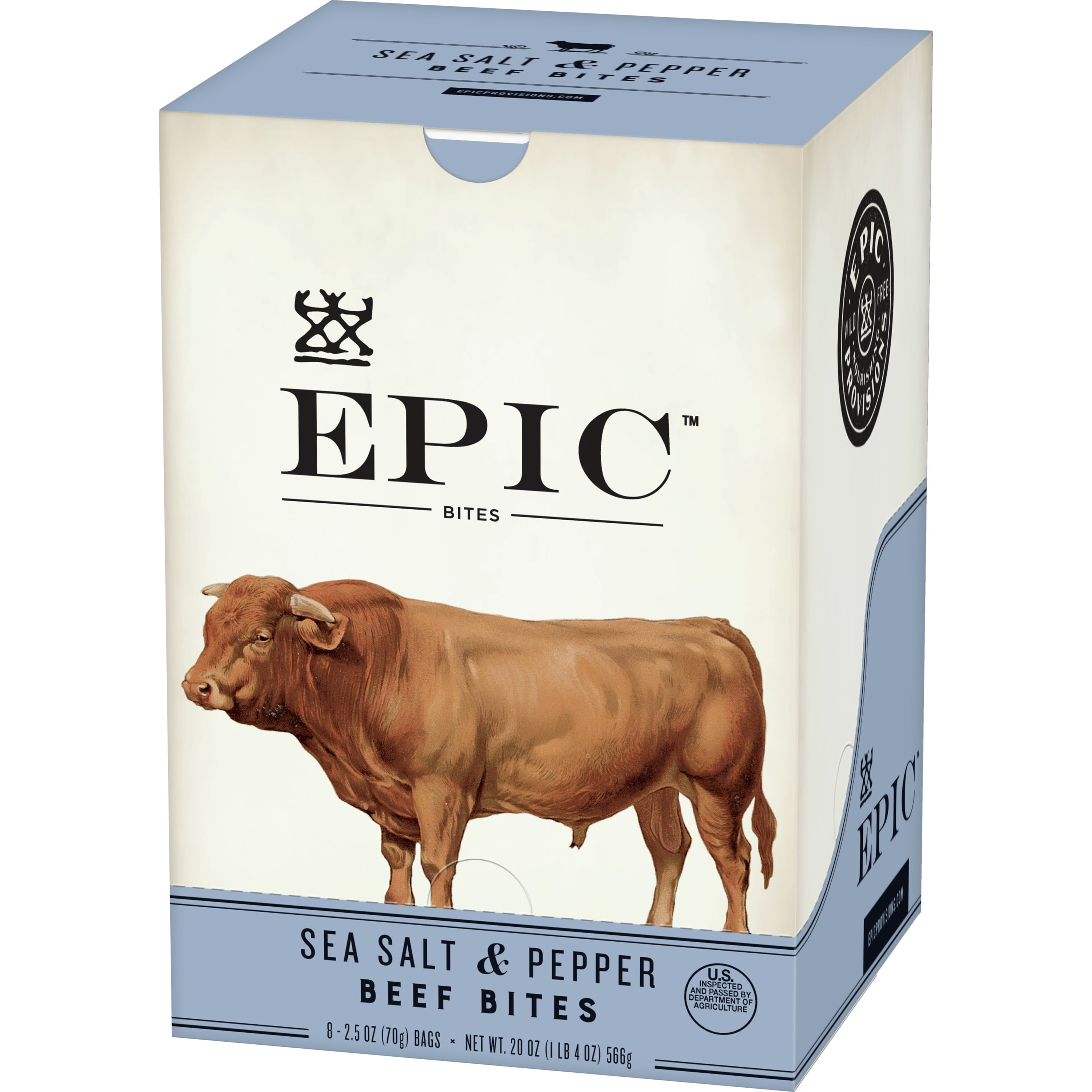 Epic Bars, Sea Salt + Pepper, Beef 4 Ea