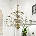 thumbnail image 5 of Livex Lighting Williamsburgh 20 Light Foyer Chandelier in Antique Brass, 5 of 8