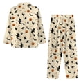 thumbnail image 3 of DISNIMO Witch Pumpkin Skull Print Women 2 Piece Pajama Sets Casual Loose Sleepwear Long Sleeve Button Down Nightwear with Long Pajama Pants Halloween Loungewear, XS, 3 of 7