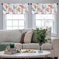 thumbnail image 4 of LALILO Kitchen Curtain Valance Watercolor Boho Feathers White Rod Pocket Window Curtain 52"x 18" Set of 2, 4 of 5