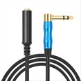 thumbnail image 1 of Right Angle 6.35mm TRS Stereo Male to Female Audio Cable,100cm, 1 of 5
