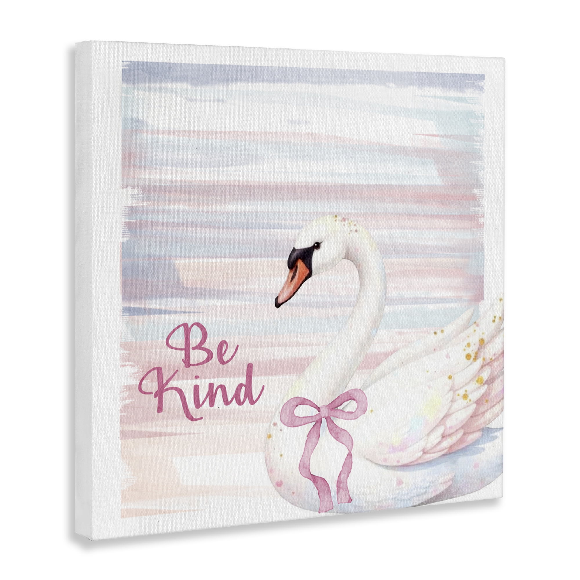 Be Kind Pastel Swan Canvas Wall Art, design by Kim Allen
