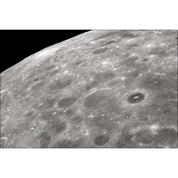 24"x36" Gallery Poster, lunar far side as seen from Apollo 8 moon landing program