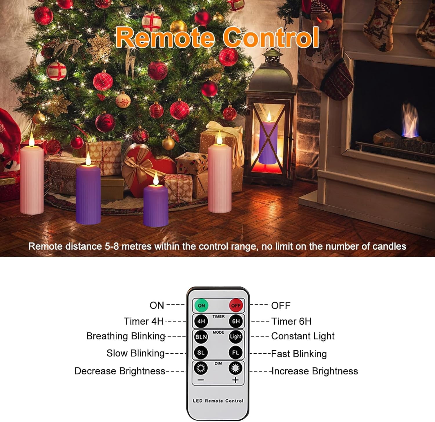 Flickering Flameless Candles, 2PCS Rechargeable Fake Pillar Candles with Remote & Timer, IP44 Waterproof for Lantern Holiday Wedding Party Home Decor (Pink)
