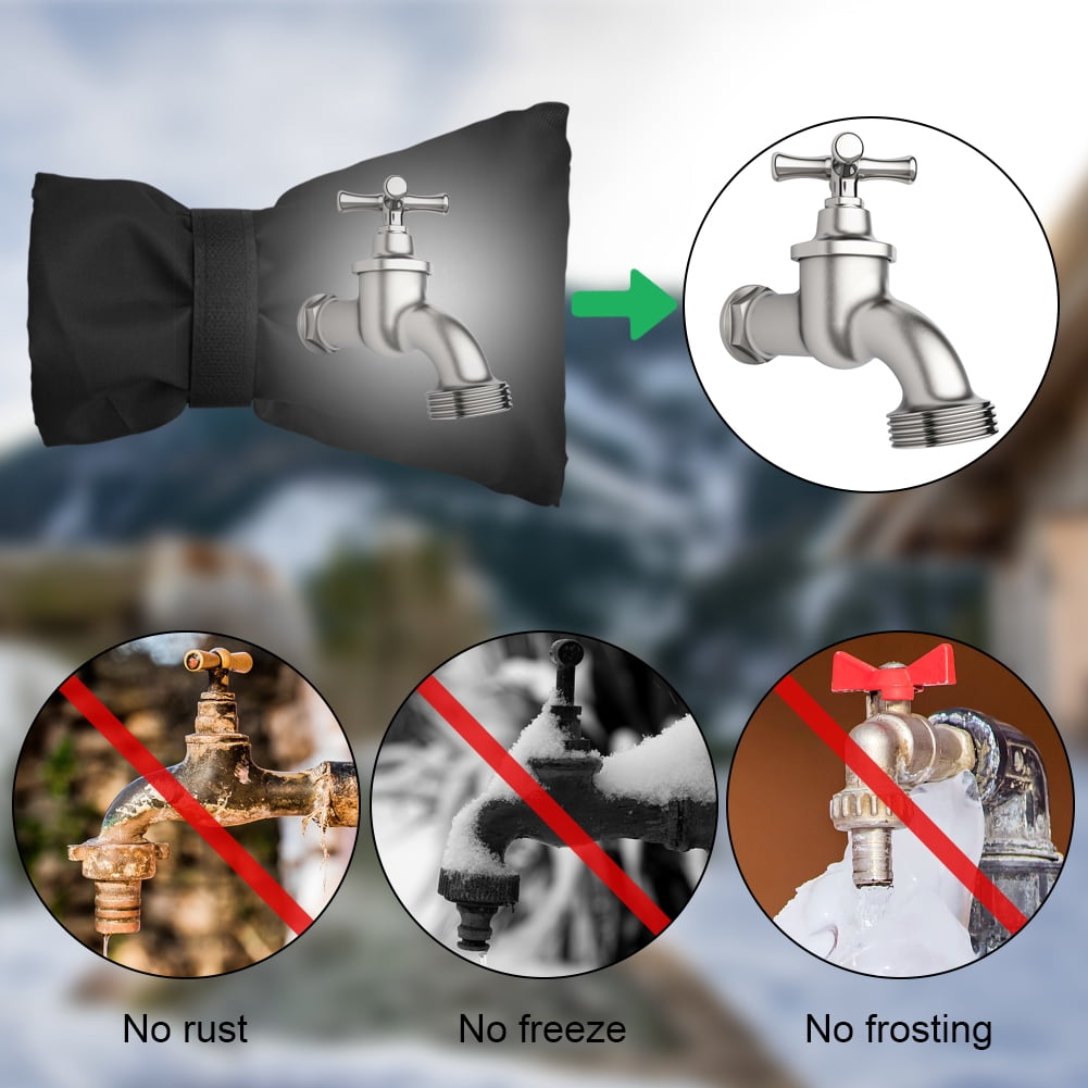 NEREIDS NET Winter Faucet Covers – 4-Pack Insulating Foam Anti-Freeze Outdoor Spigot Protectors, Easy Install