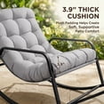 thumbnail image 6 of RADIATA Oversize Rocking Chair with Cushion & Footrest, Indoor Outdoor Rocking Chair Recliner, 400 lbs Capacity, Light Grey，2Pcs, 6 of 11