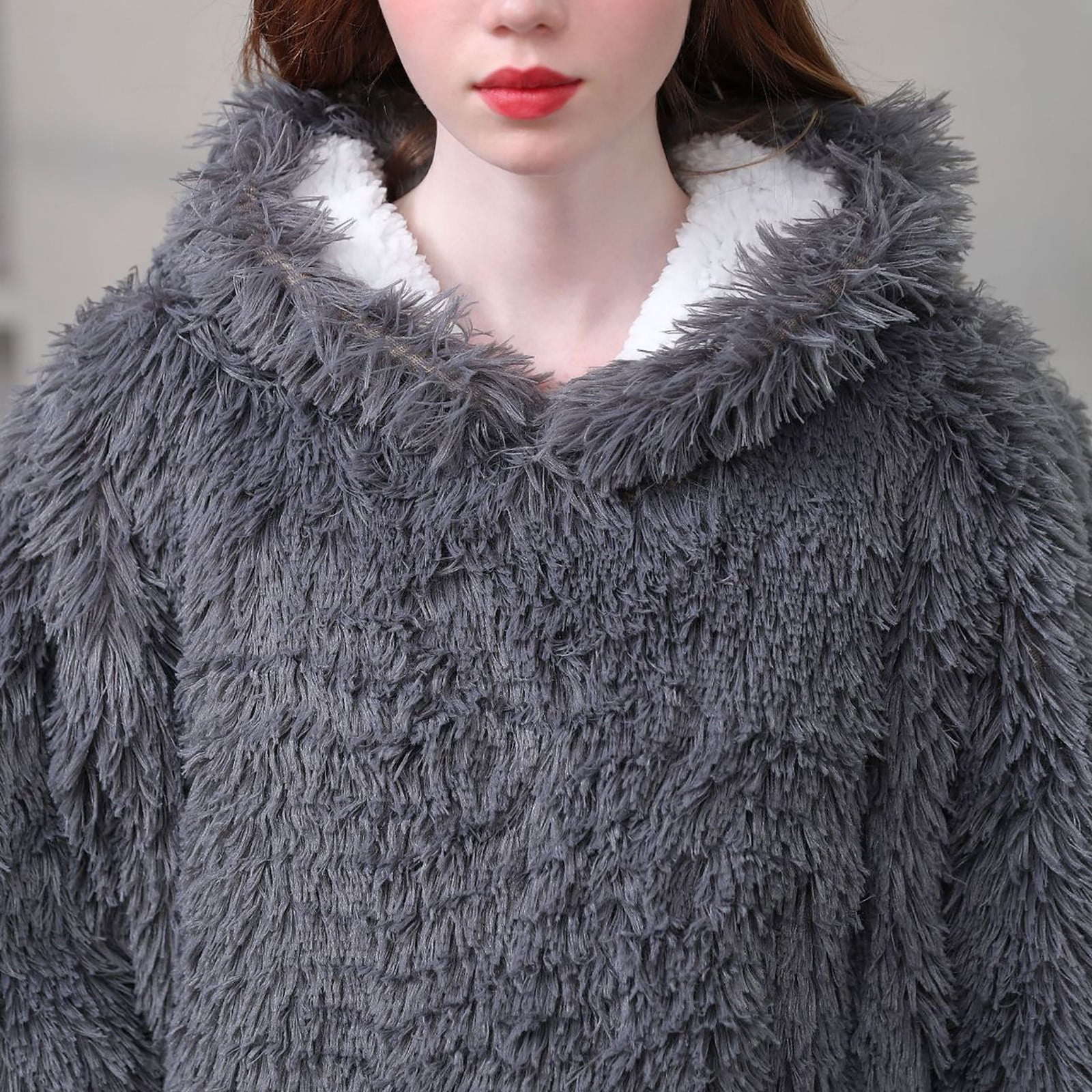 Miqool Wearable Blanket Hoodie for Adults Women Men Kids Hooded Blanket Oversized Blanket Sweatshirt Winter Warm Light Weight Robe