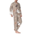 thumbnail image 2 of Yiaed Chicken Print Men’s Pajamas Set - Long Sleeve Button Down Sleep Shirt and Pajama Bottoms Sleepwear Set Mens Pjs Sets Men's Pajama Bottoms-Medium, 2 of 7