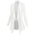 thumbnail image 2 of Made by Johnny Women's Drape Front Open Cardigan Long Sleeve Irregular Hem S-5XL Plus Size M WHITE, 2 of 6