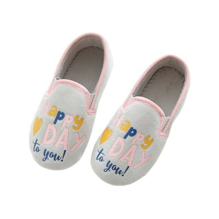 

SIMANLAN Girl Casual Anti-Slip Walking Shoe Indoor Lightweight Round Toe House Slipper Winter Warm Flats Slippers Grey 13C