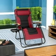 thumbnail image 2 of WYDK Oversized Padded Zero Gravity Chair, Foldable Patio Recliner, 30" Wide Seat Anti Gravity Lounger with Cup Holder, Support 400 LBS (Red), 2 of 14