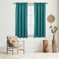 thumbnail image 2 of Deconovo Turquoise Blackout Curtains Rod Pocket Curtain Panels Thermal Insulated Curtains for Window 52W x 45L inch 2 Panels, 2 of 10