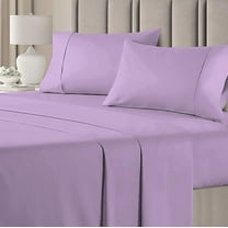 PURE DREAMS BEDDING-Hotel Luxury Sheet Set 4 Piece-100% Egyptian Cotton, 300 TC, Fits up to 12" Deep Pocket-Lavender Solid, Full/Queen Size