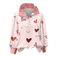 thumbnail image 4 of Heart Shirts for Women Button Up Valentine Long Sleeve Dressy Lapel Collared Blouses Cute Casual Outfits, 4 of 4