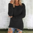thumbnail image 2 of yunLCZ Womens Blouses Women's Fashionable Long Sleeve Pullovers Loose Fluffy Fuzzy Jumper Sweater Polyester,Spandex Black XXXL, 2 of 7