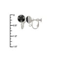 Delight Jewelry Silvertone Clear Crystal Heart Black Crystal Clip on