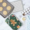 thumbnail image 5 of Yayeee Pot Holders Kitchen Heat Resistant with Pocket 7"x9.8" Cotton Oven Cooking Hot Pads, Green Christmas Gingerbread, 5 of 7