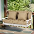 thumbnail image 3 of Aoodor 59" Tufted Porch Swing Cushions, Outdoor Swing Replacement Cushion 2-3 Seater with Backrest and 2 Pillows, Water and Fade Resistant Bench Seat Pad for Garden Patio Furniture, Brown, 3 of 10