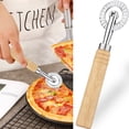 thumbnail image 6 of HWHCGZ 1Pc Pasta Cutter Wheel, Wooden Handle & Fluted Ravioli Crimper Pizza & Noodle Dough Cutter for Ravioli Pasta Dumplings,Silver, 6 of 9