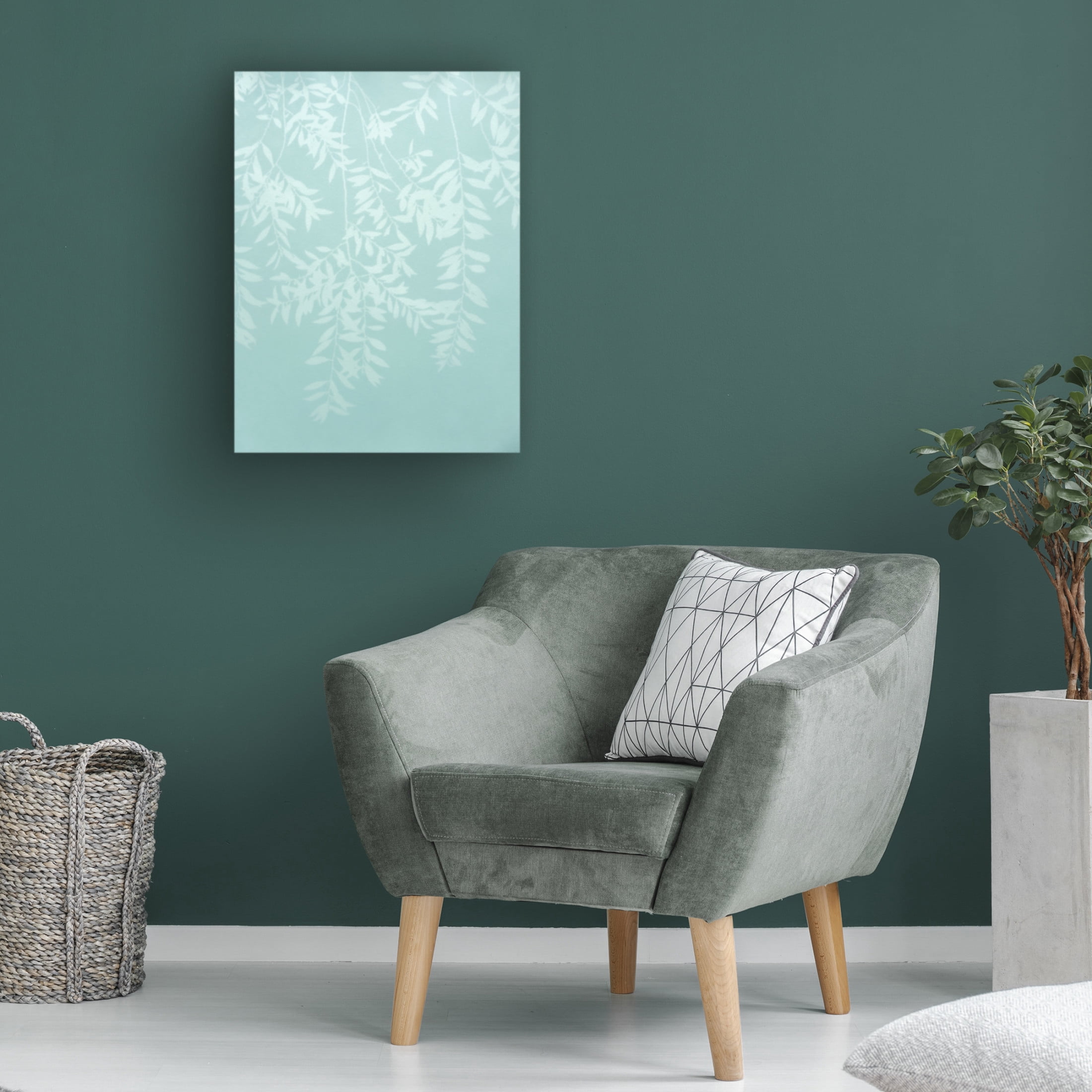 Canvas Wall Art - Christine So 'Celadon Willow 1' Wall Art for Living Room, Bedroom, or Office Décor by Trademark Fine Art - 14 x 19 Inches