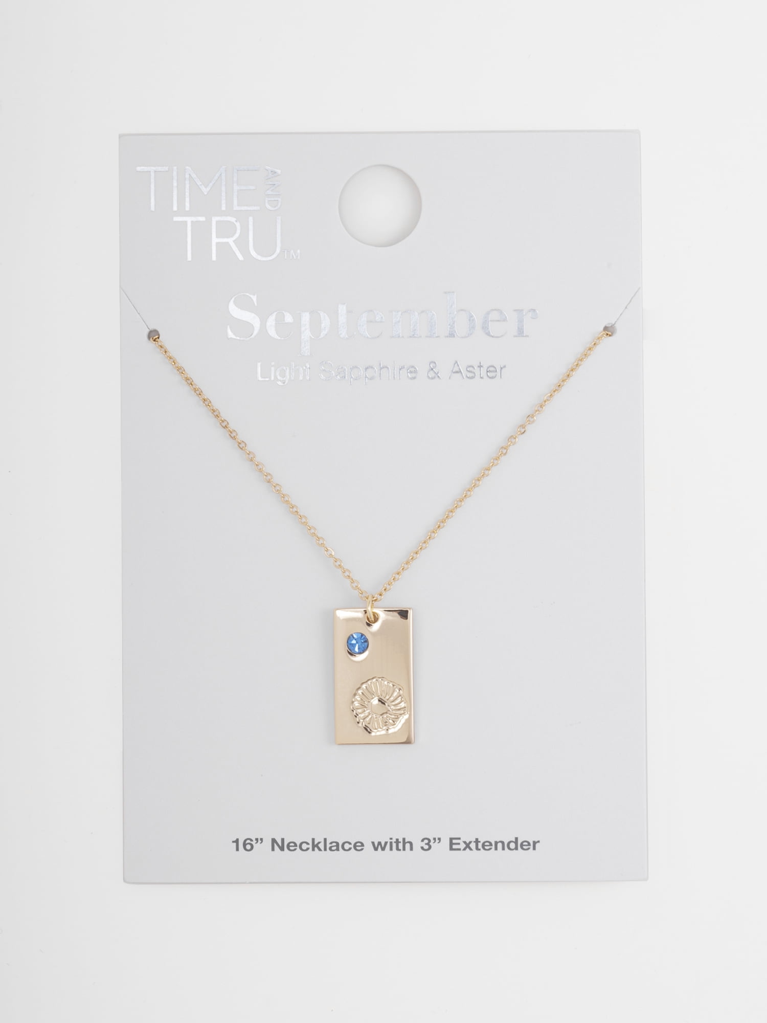 Time and Tru Women's Goldtone Necklace, September Birthstone