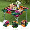 thumbnail image 4 of Pioneer Flower Floral Print Pattern Square Fitted Tablecloth with Elastic Edge,Square Table Cover,Washable Elastic Table Cover for Home Kitchen Party Decor 34"x34", 4 of 6