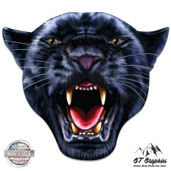 Black Panther Head - 3" Vinyl Sticker - For Car Laptop I-Pad Phone Helmet Hard Hat - Waterproof Decal