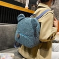 thumbnail image 3 of Mochilas De Compras De Viaje Para Niñas Y Niños, Mochila De Lana De Cordero Para Mujer, Bolsos De Hombro De Felpa Con Forma De Oso Para Viajes Diarios Eigraketly AP006670-03, 3 of 5