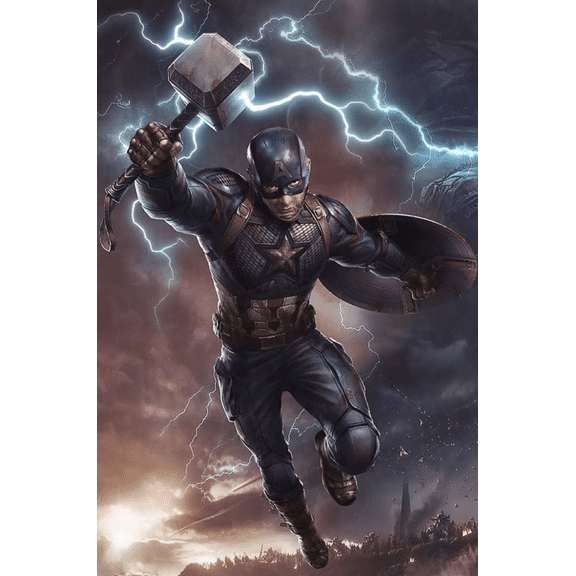 DIY Diamond Art Painting Kit for Adult Full Round Diamond Drill Kit Captain America 5D Wall Painting Art Gem Art Craft Home Game for Children 15.8x11.8 inch
