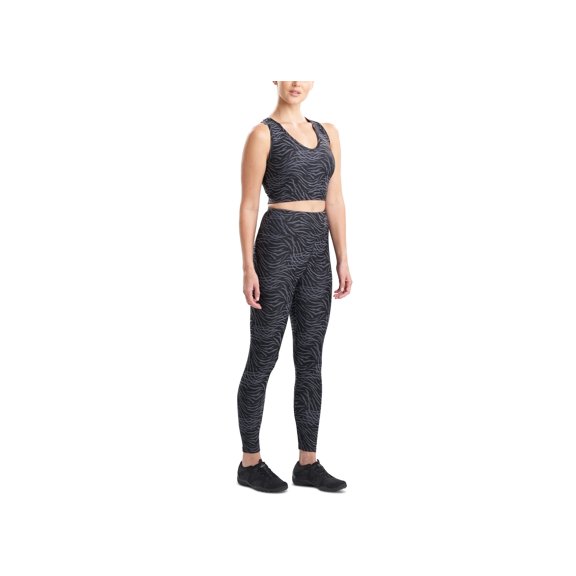 Josie Natori Getaway Animal-Print Cropped Tank Top Black S