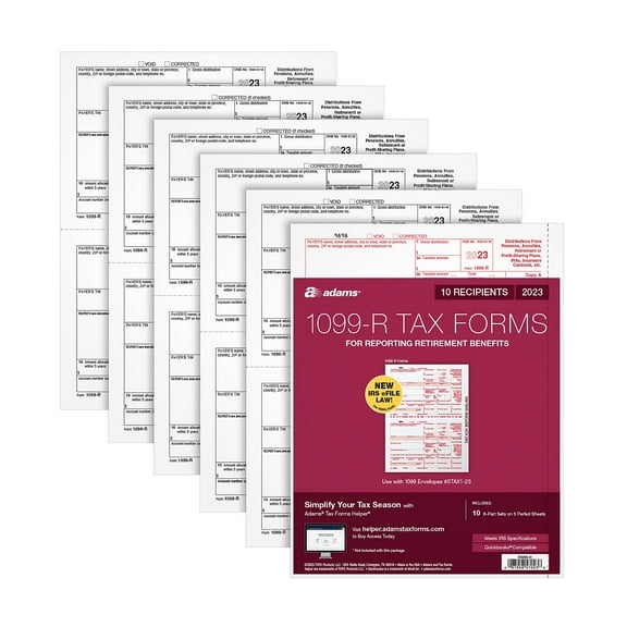 Adams 2023 1099-R Tax Forms 6-Part 10/Pack (STAX5R-23)