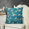 thumbnail image 2 of Bird Print Throw Pillow Cushion Case, Pattern of Continuing Seagulls Flying Over The Sea, Decorative Square Accent Pillow Cover,  Sea Blue Charcoal Grey, 2 of 5