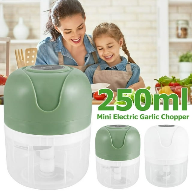 MesaSe 250 ML Electric Garlic Mincer USB Charging Garlic Chopper Mini Food Processor with Stainless Steel Blade Durable Garlic Masher Food Chopper Kitchen Tool for Meat Vegetable Baby Foo
