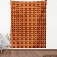 thumbnail image 4 of Ambesonne Vintage 70's Fabric by the Yard Upholstery, Classic Retro Circles, 10 Yards, Redbrown Orange and Mustard, 4 of 5