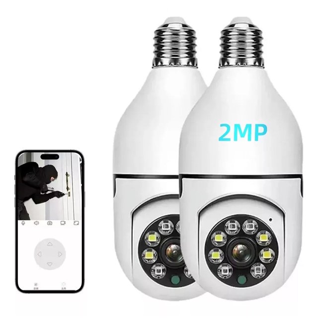 2pc Cámara De Seguridad Wifi 360° Exterior Visión Nocturna