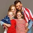 thumbnail image 4 of Luxcidy 2pcs 4th of July Patriotic Face Stickers, America Flag Red White and Blue Face Tattoo Stickers, Party in the USA Memorial Independence Labor Day Makeup Accessories, 4 of 6