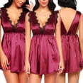 thumbnail image 4 of Lingerie for Women Nightdress for Relaxed Sleepwear with V Neck and Lace Detail Plus Size Sleepwear for Comfort and Hot Pink XL, 4 of 8